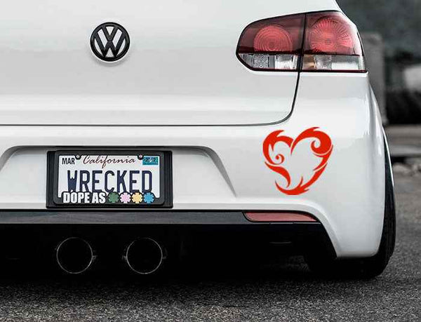 Tribal Heart Bumper Car Sticker