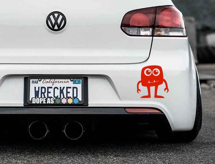 Adorable Monster Bumper Car Sticker