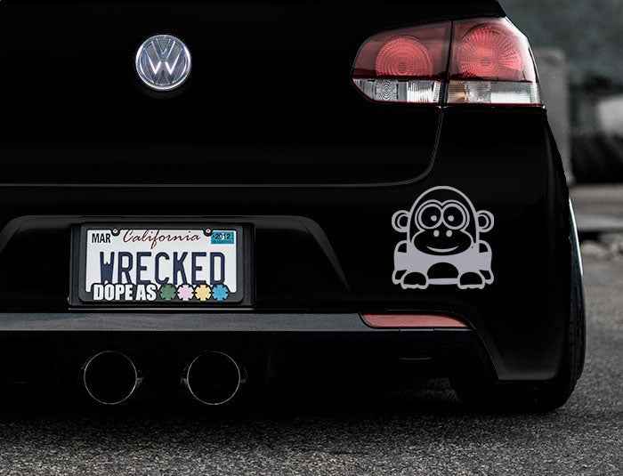 Funny Cartoon Gorilla Bumper Car Sticker