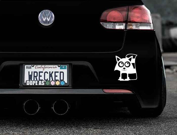 Adorable Raccoon Bumper Car Sticker