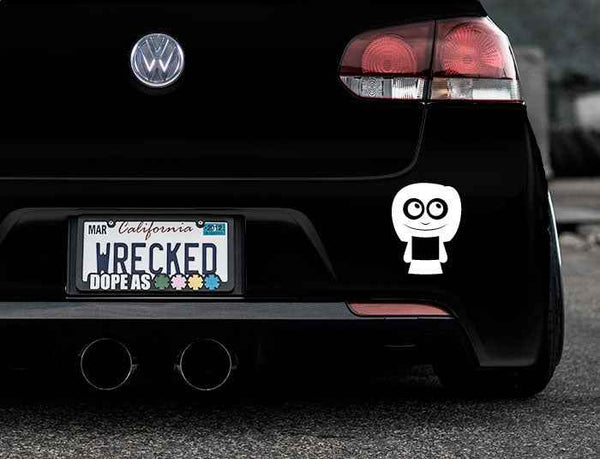 Adorable Woman Bumper Car Sticker