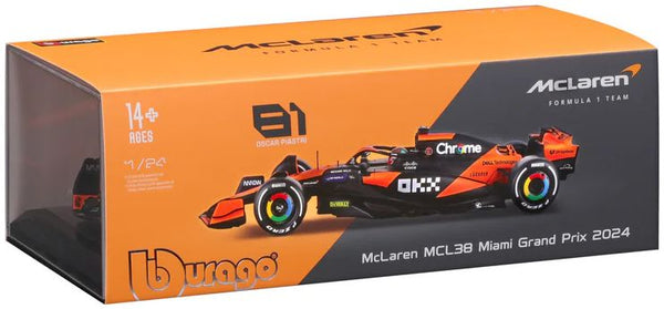 McLaren F1 Team MCL38 #81 Oscar Piastri F1 2024 1:24 Scale Bburago Model Car