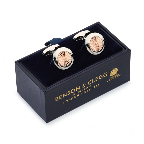 Turbine Cufflinks In Rose Gold