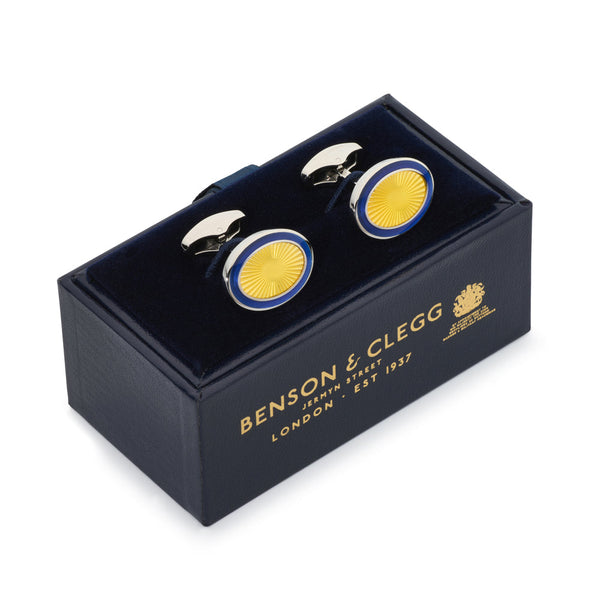 Sunburst Enamel Cufflinks In Gold Radiance