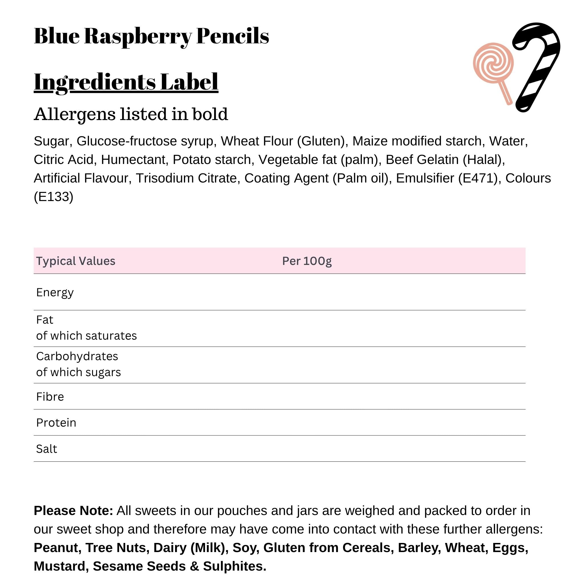 Blue Raspberry Pencils