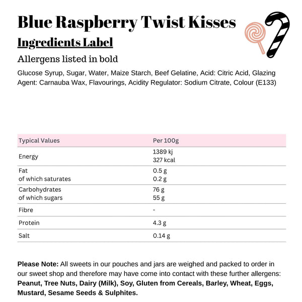 Blue Raspberry Twist Kisses