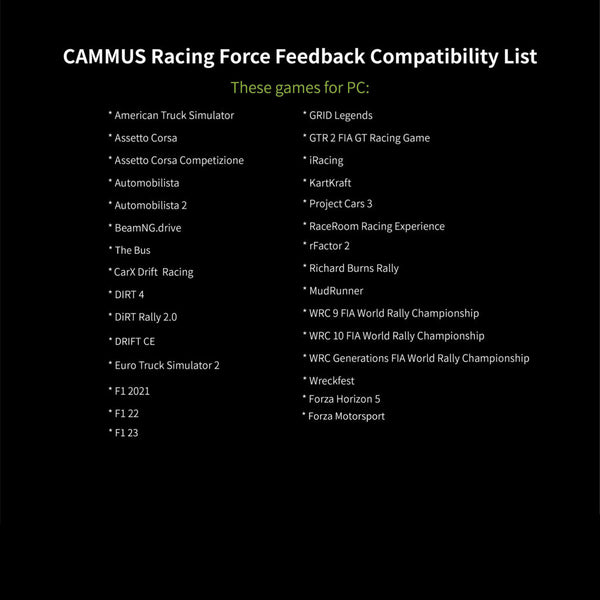 CAMMUS C12 Previous Model (2024) Direct Drive Racing Sim Simulator Steering Wheel PC