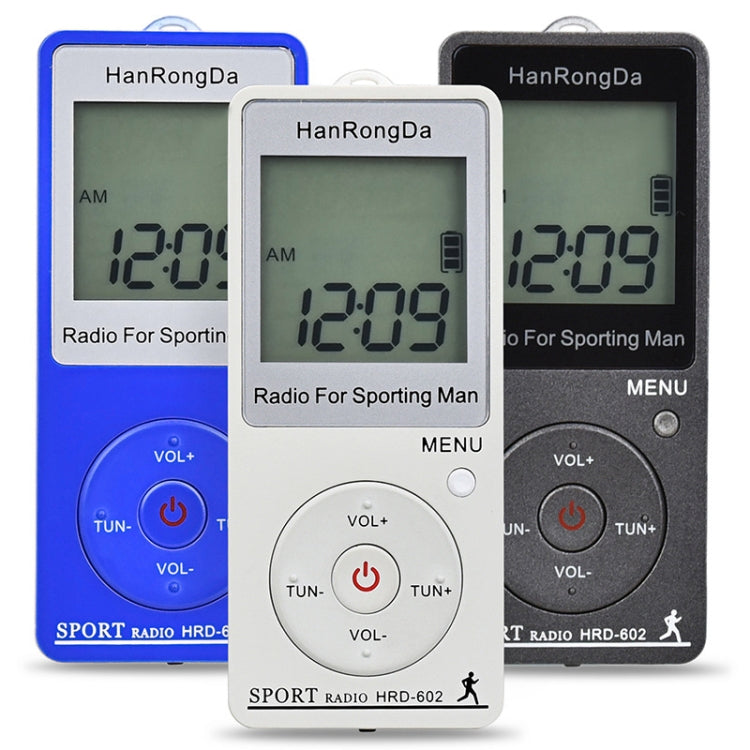 HRD-602 Digital Display FM AM Mini Sports Radio with Step Counting Function