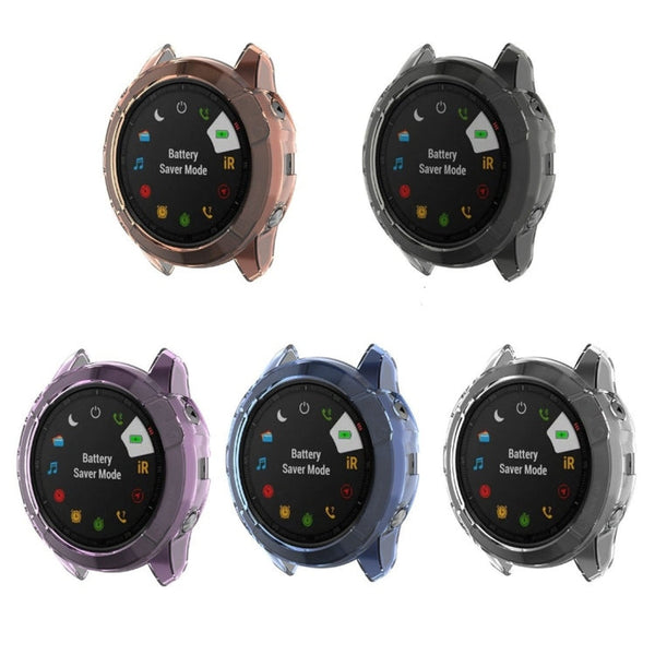 For Garmin Fenix 6X TPU Half Coverage Smart Watch Protevtice Case
