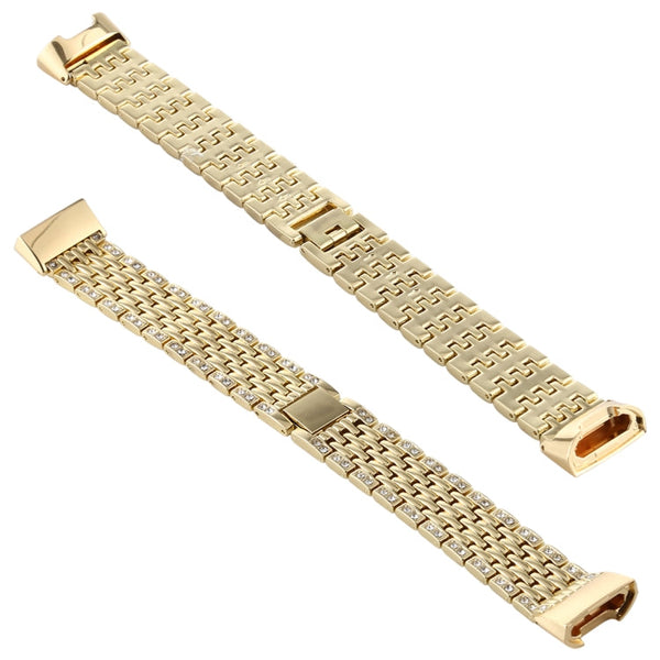 For Fitbit Charge 3 Diamond-studded Stainless Steel  Watch Band