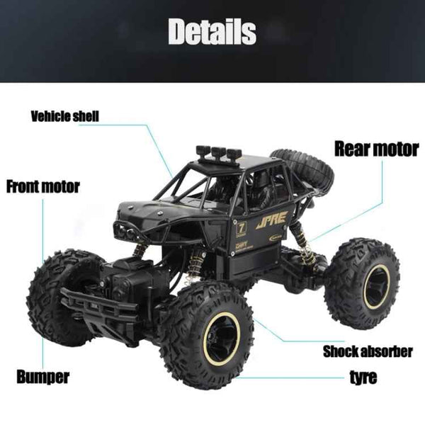 2.4GHz 4WD Double Motors Off-Road Climbing Car Remote Control Vehicle, Model:6026(Black)