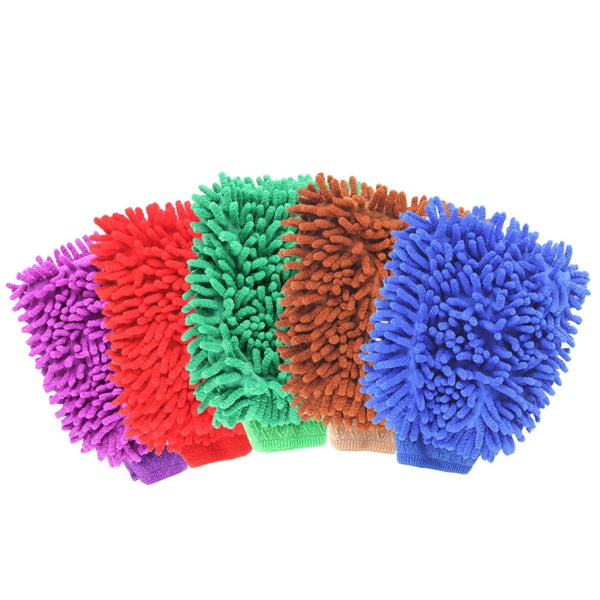 KANEED Microfiber Dusting Mitt Car Window Washing Home Cleaning Cloth Duster Towel Gloves (Random Color Delivery)