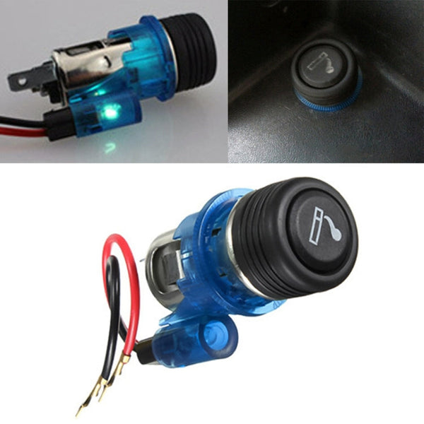 Car 10A 12V European Standard Cigarette Lighter Full Assembly with Light