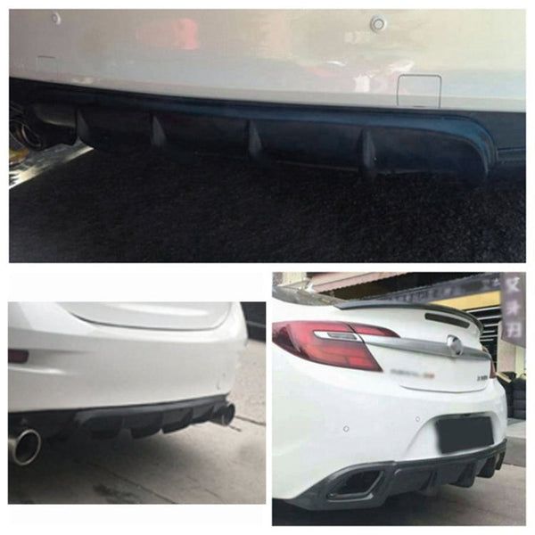Universal Car Rear Bumper Lip Diffuser 6 Shark Fin Style Black ABS, Size: 67cm