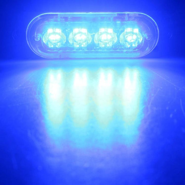 DC 12V-24V 2W 4LEDs SMD-2835 Lamps 17 Flash Patterns 3 Lines Car Flash Lamp Waterproof Car Truck Emergency Strobe Flash Warning Light, Cable Length: 90cm