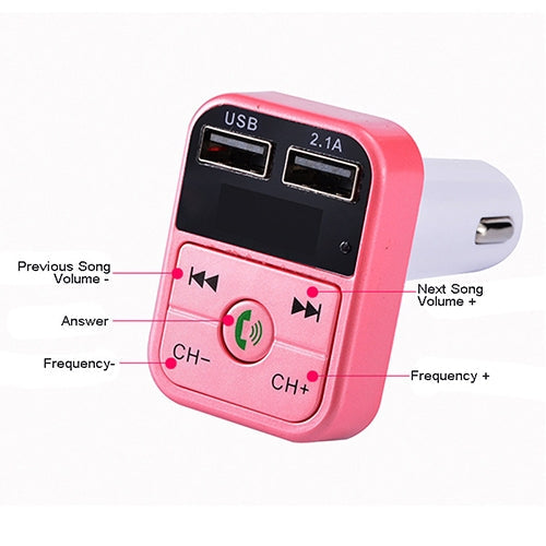 B2 Dual USB Charging Bluetooth FM Transmitter MP3 Music Player Car Kit, Support Hands-Free Call  & TF Card & U Disk
