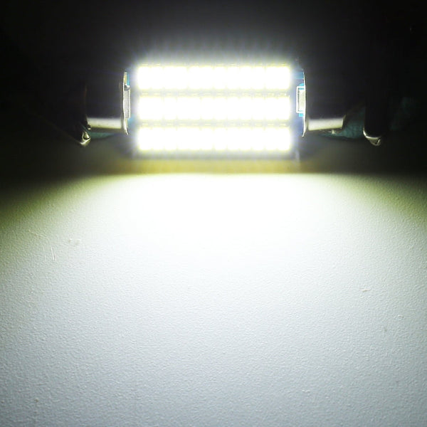 2 PCS 36mm DC12V / 1.5W / 6000K / 100LM 30LEDs SMD-3014 Car License Plate Light / Dome Light, with Decoder