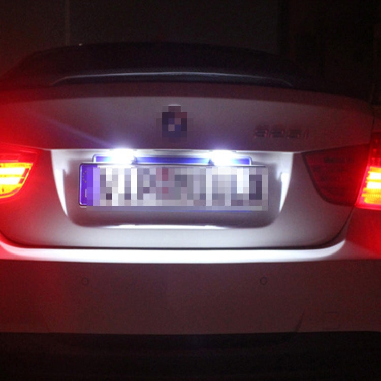 2 PCS License Plate Light with 18  SMD-3528 Lamps for BMW E46 4D 1998-2003，2W 120LM,6000K, DC12V (White Light)