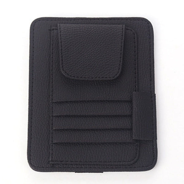 Multi-functional Auto Car Sun Visor Sunglass Holder Card Bill Ticket Storage Holder Pouch Bag