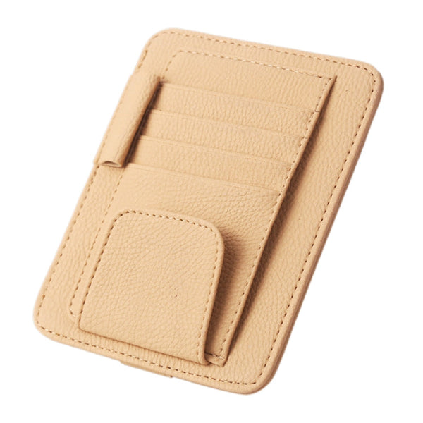 Multi-functional Auto Car Sun Visor Sunglass Holder Card Bill Ticket Storage Holder Pouch Bag