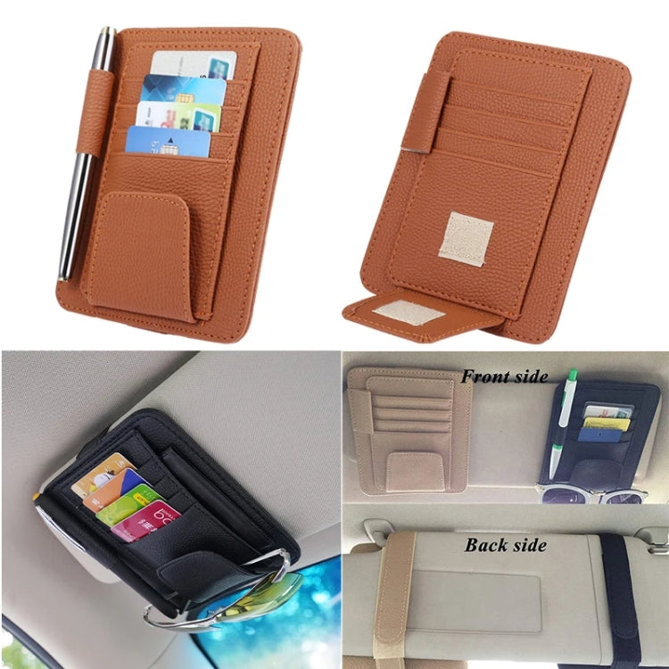 Multi-functional Auto Car Sun Visor Sunglass Holder Card Bill Ticket Storage Holder Pouch Bag