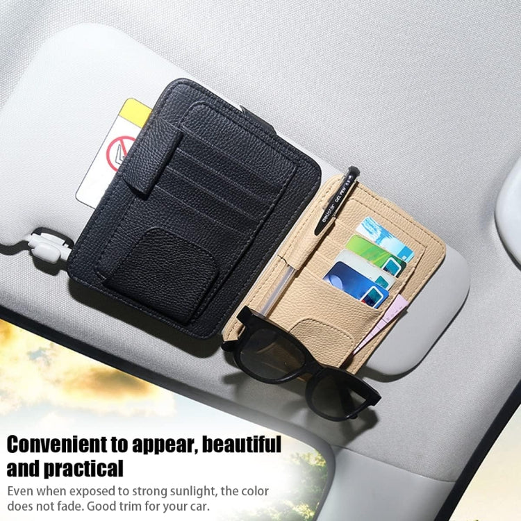Multi-functional Auto Car Sun Visor Sunglass Holder Card Bill Ticket Storage Holder Pouch Bag