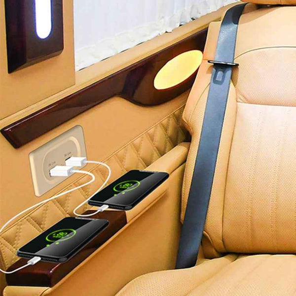 4.8A Short Cable RV Bus Modified Car Charger Dual USB Charger