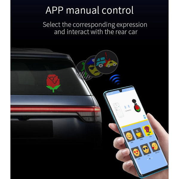 EM01 Car Bluetooth Intelligent LED Expression Sticker Emoticons APP Manual Control