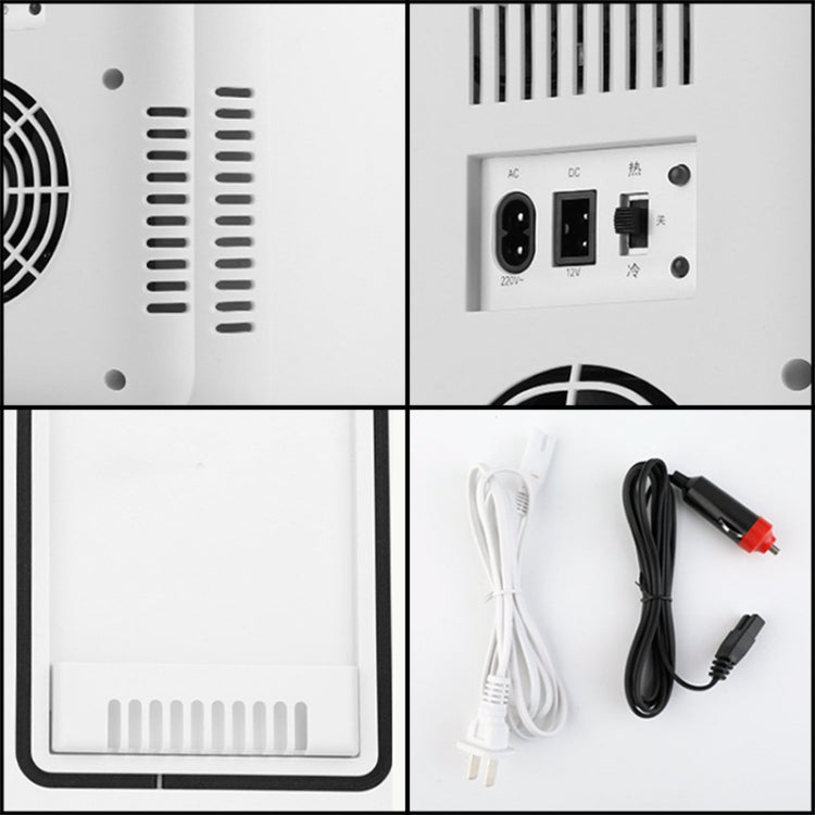 8L 37-48W Tempered Glass Panel Car / Home Mini Refrigerator US Plug