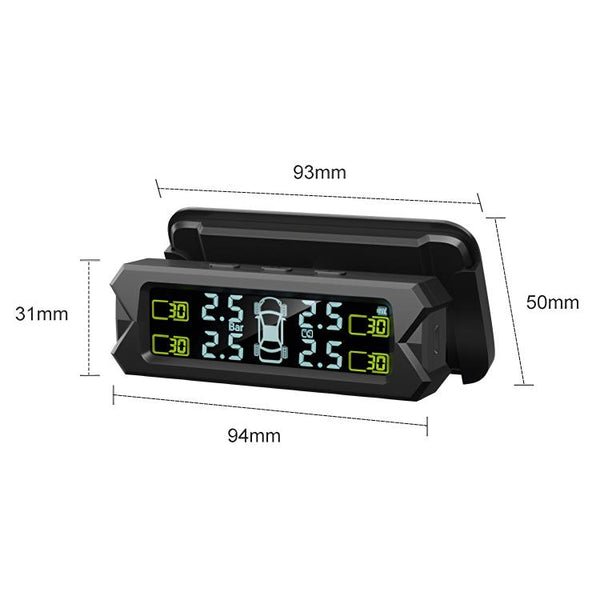 Car High Precision Solar Charging Tire Pressure Monitoring System TPMS, Built-in Voice Sensor, Built-in Voice Sensor