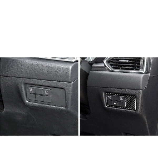 Car Carbon Fiber Headlight Panel Decorative Sticker for Mazda CX-5 2017-2018, Right Drive