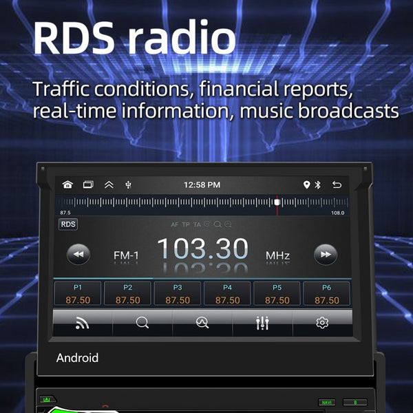 HD 7 inch Single Din Car Android Player GPS Navigation Bluetooth Touch Stereo Radio, Support Mirror Link & FM & WIFI