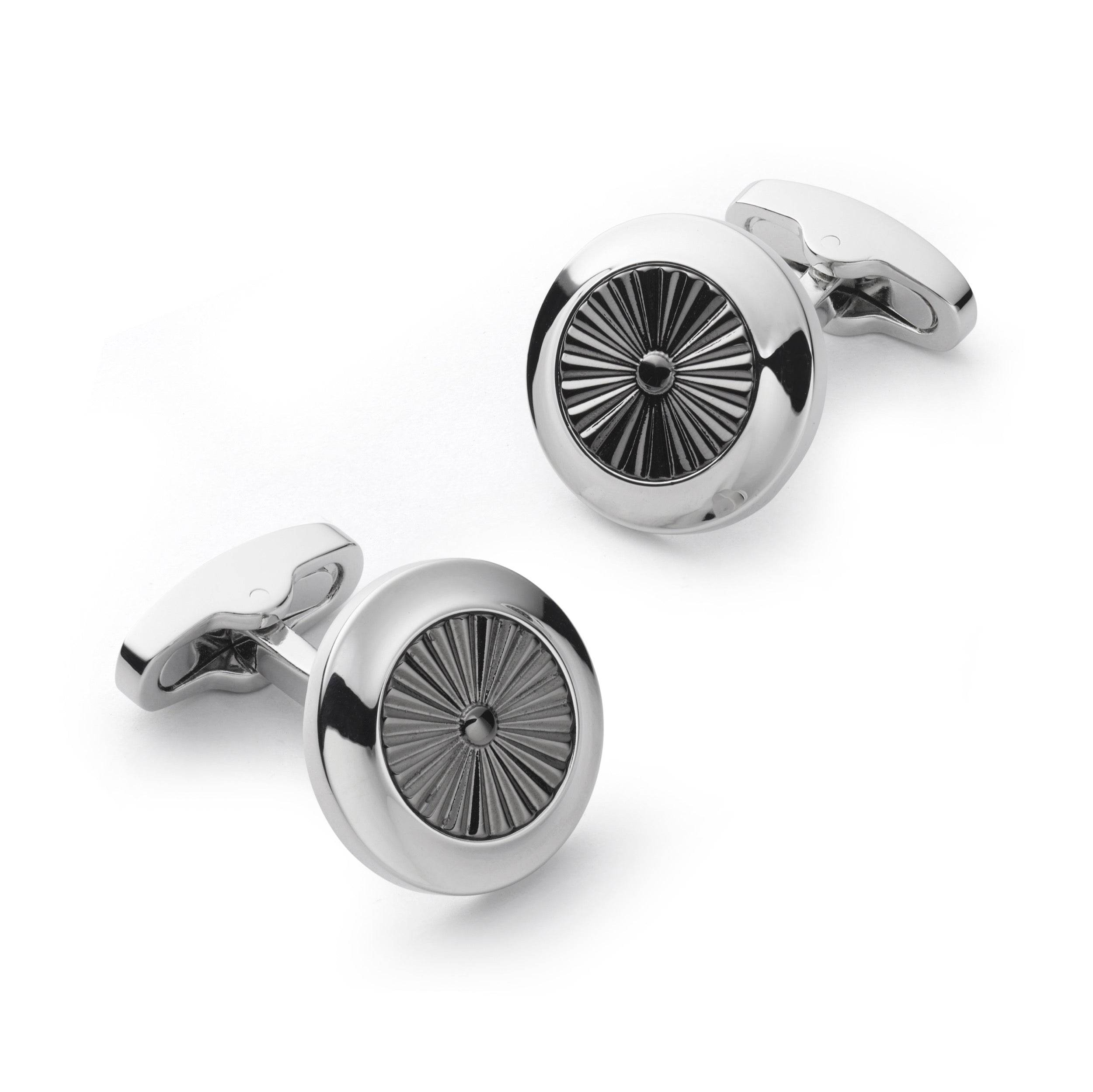 Turbine Cufflinks In Gun Metal