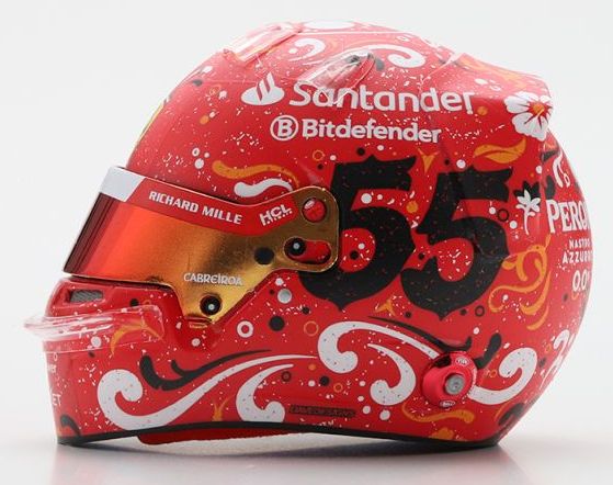 Carlos Sainz Winner F1 Mexican GP 2024 Helmet 1:5 Scale Looksmart Resin Replica