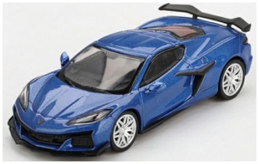 Chevrolet Corvette Z06 2023 Elkhart Lake Blue Metallic (LHD) 1:64 Scale MINI GT Diecast Model