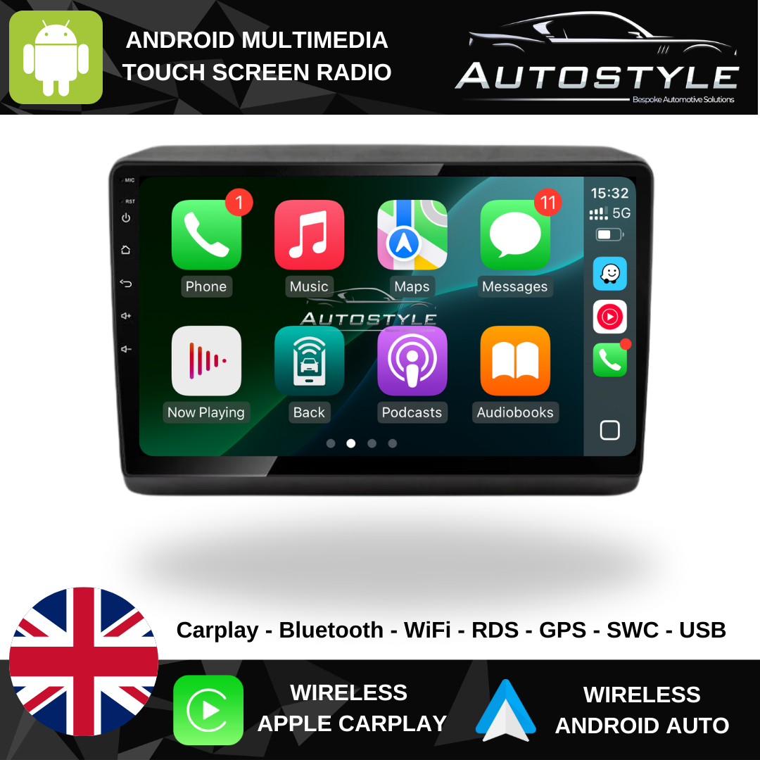 Citroen Relay, Fiat Ducato, Peugeot Boxer Apple Carplay / Android Auto 9" Stereo Upgrade 2021-2024