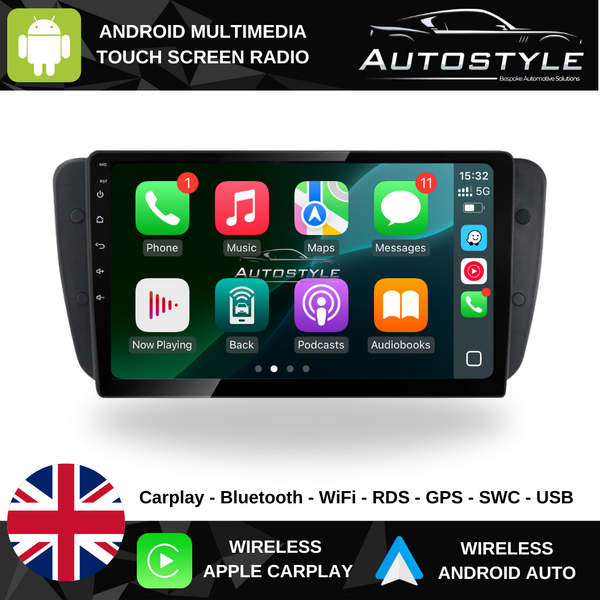 SEAT IBIZA (2008-2015) Apple Carplay / Android Auto 9" Stereo Upgrade