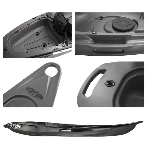 Kaafu Eco Solo Kayak | 100% Ocean Plastic | Black | Lightweight & Stable