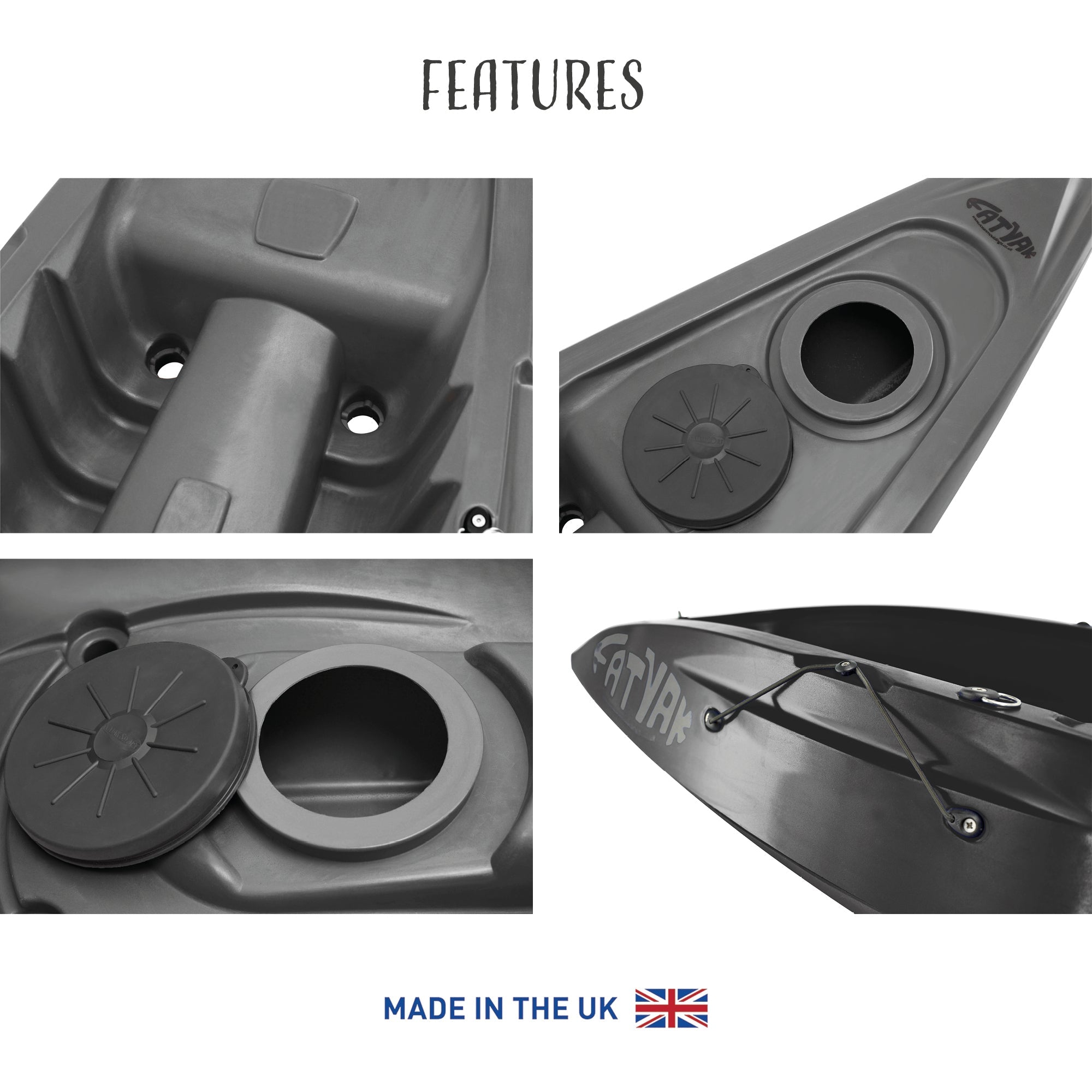 Kaafu Eco Solo Kayak | 100% Ocean Plastic | Black | Lightweight & Stable