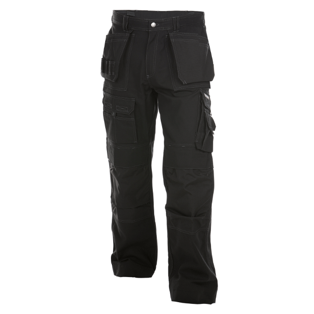 DASSY Texas 200595 Canvas Holster Pocket Kneepad Trousers Black 49" Waist, 32" Regular Leg