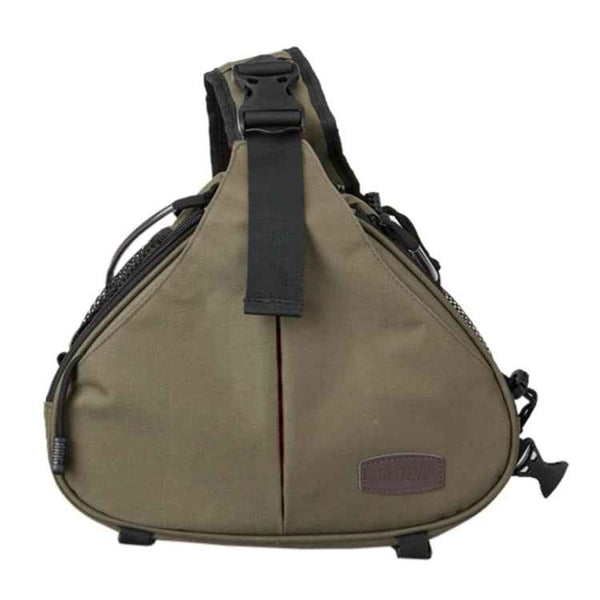 CADEN Triangle Camera Bag with Rain Cover for Canon/Nikon/Sony, 36x31x15cm, Army Green