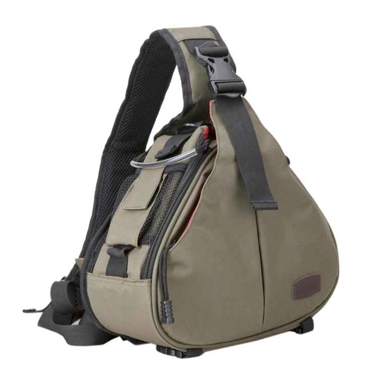CADEN Triangle Camera Bag with Rain Cover for Canon/Nikon/Sony, 36x31x15cm, Army Green