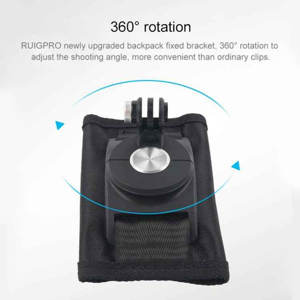 360° Rotating Quick Release Shoulder Strap Mount for GoPro, Insta360, DJI & Action Cameras (Black)