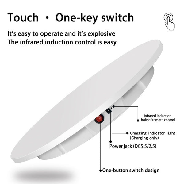 60cm Electric Rotating Display Stand Props Turntable, Load: 100kg, Plug-in Power, EU Plug