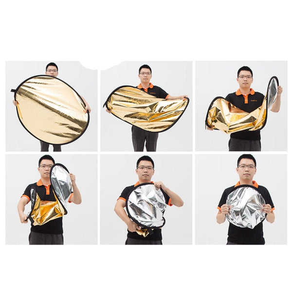 Godox FT01 2 in 1 Gold / Silver Oval Folding Reflector Board, Size: 150 x 200cm