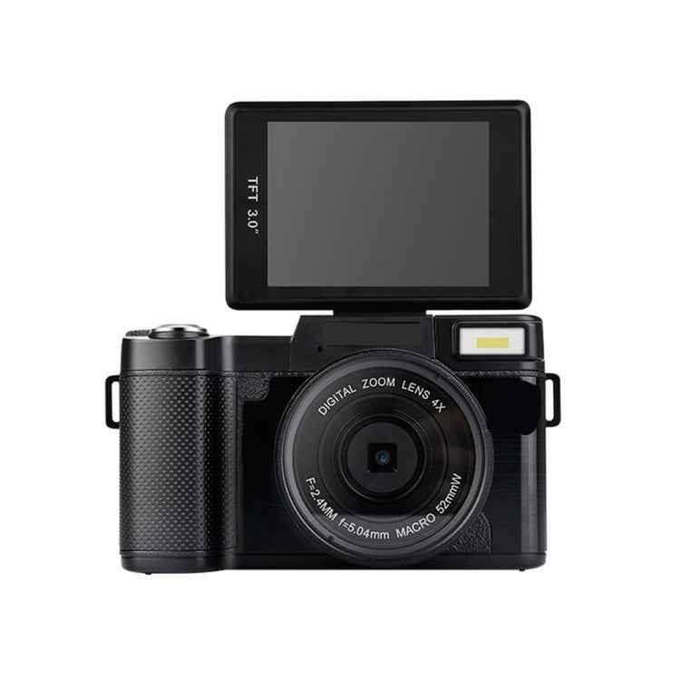 R2 2.7K Vlog Camera 4X Zoom Digital Camera with 3.0 inch Flip Screen (Black)
