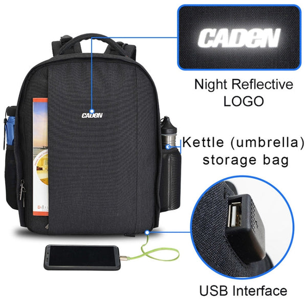 CADeN Multifunctional Shoulder SLR Camera Lens Bag Photography Backpack