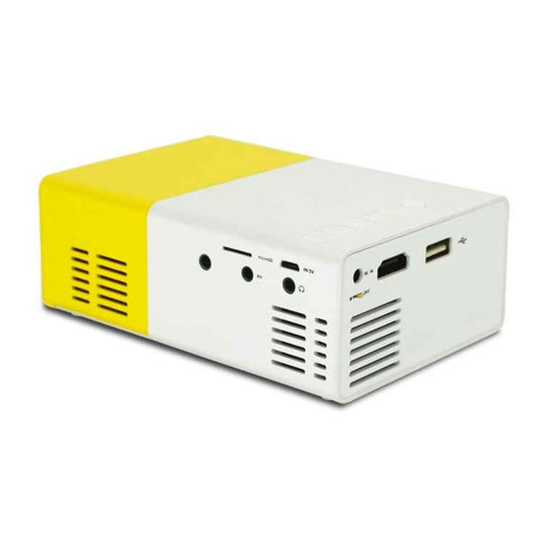 YG300 400LM Portable Mini Home Theater LED Projector with Remote Controller, Support HDMI, AV, SD, USB Interfaces (Yellow)