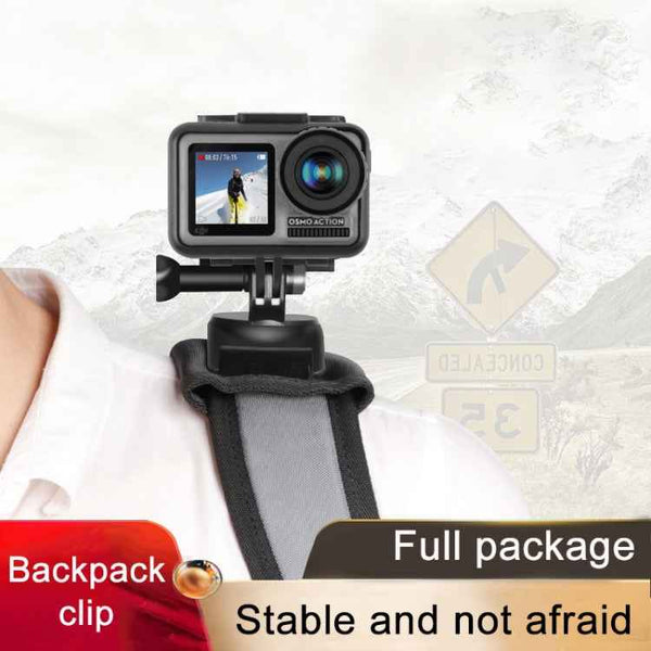 RUIGPRO Hook & Loop Fastener Backpack Mount with Screw for GoPro, DJI Osmo, Xiaoyi Cameras (Black)