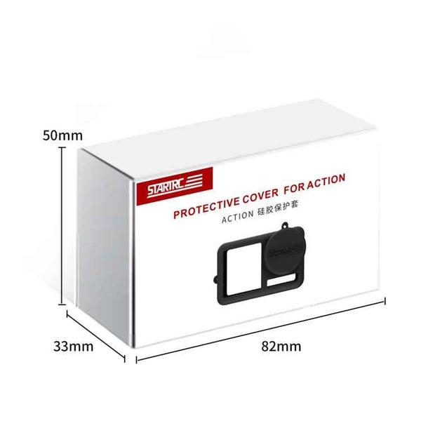 For DJI OSMO Action 4 / 3 STARTRC Silicone Shockproof Case with Lens Cap & Strap